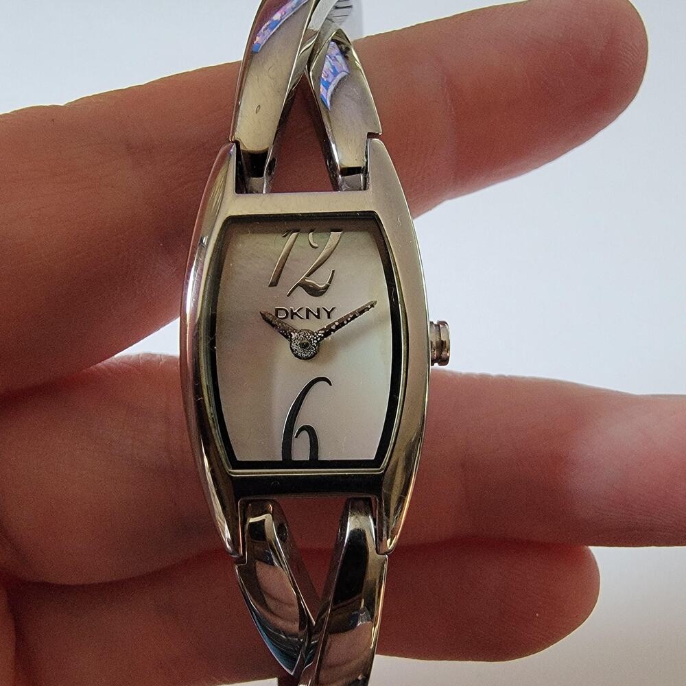 DKNY Silver Tone Womens Watch White Dial Stainless Steel 3 ATM Jewelry Gift
